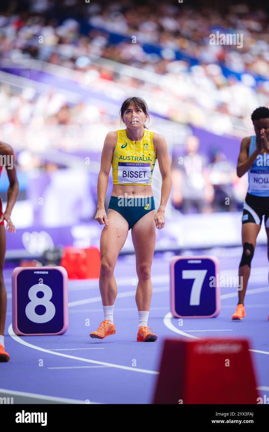 Catriona Bisset participating in the 800 meters  at the Paris 2024 Olympic Games. Stock Photo