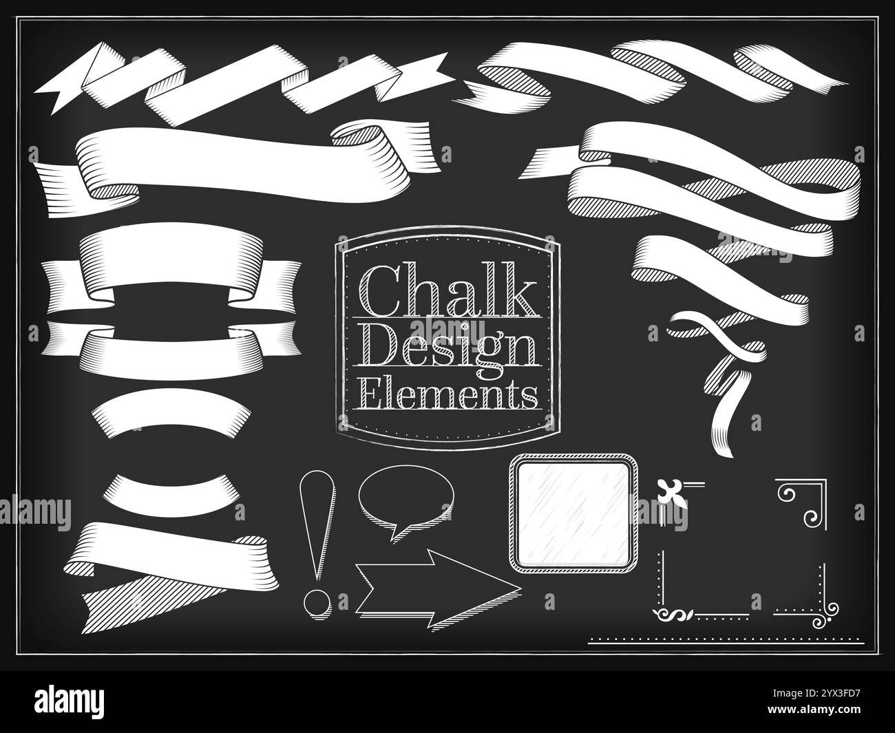 Vector illustration chalk design elements Stock Vector Image & Art - Alamy