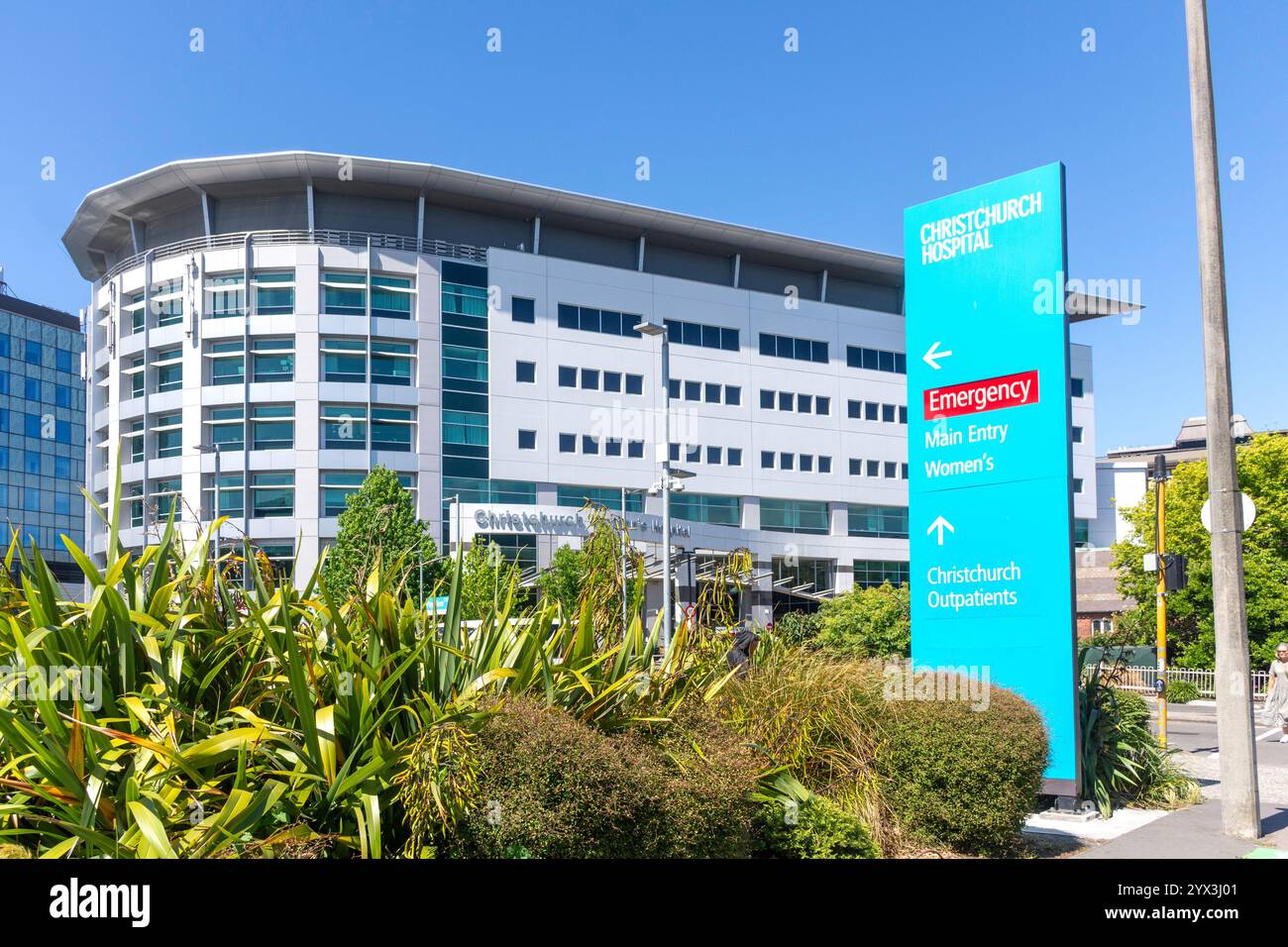 Christchurch Women's Hospital, Riccarton Avenue, Christchurch Central City, Christchurch (Ōtautahi), Canterbury, New Zealand Stock Photo
