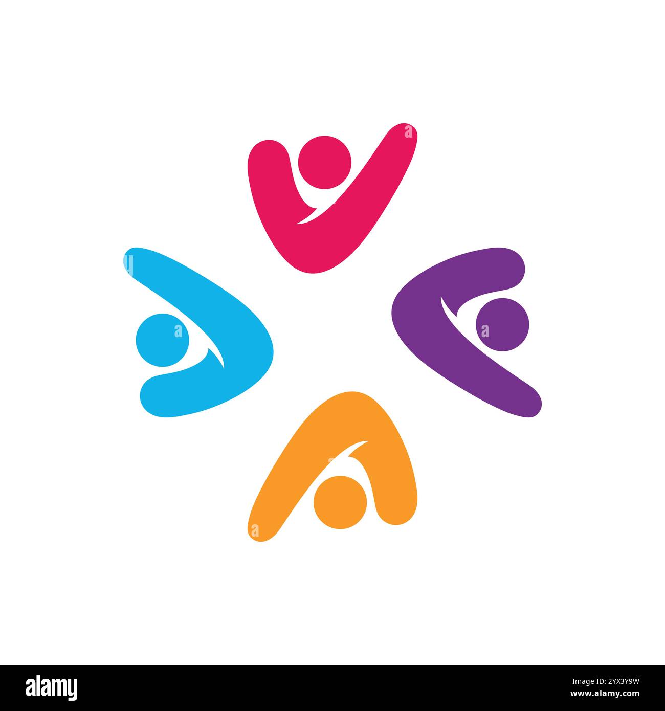 Colorful community group team People Logo Design Stock Vector Image ...