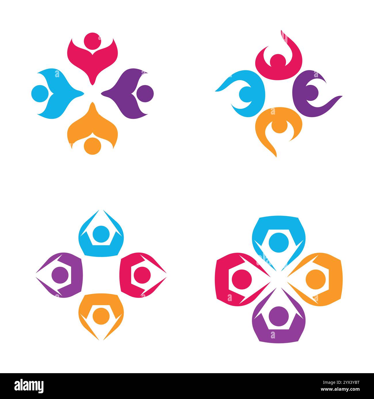 Colorful community group team People Logo Design Stock Vector Image ...