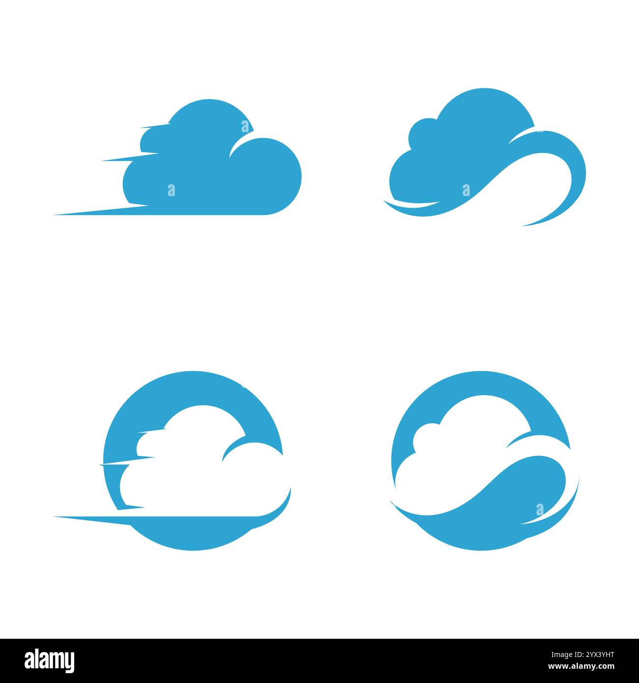 Blue cloud icon logo vector Stock Vector