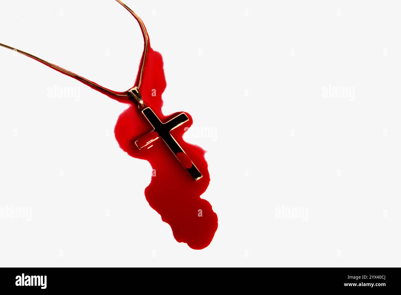 cross in blood on a light background Stock Photo - Alamy