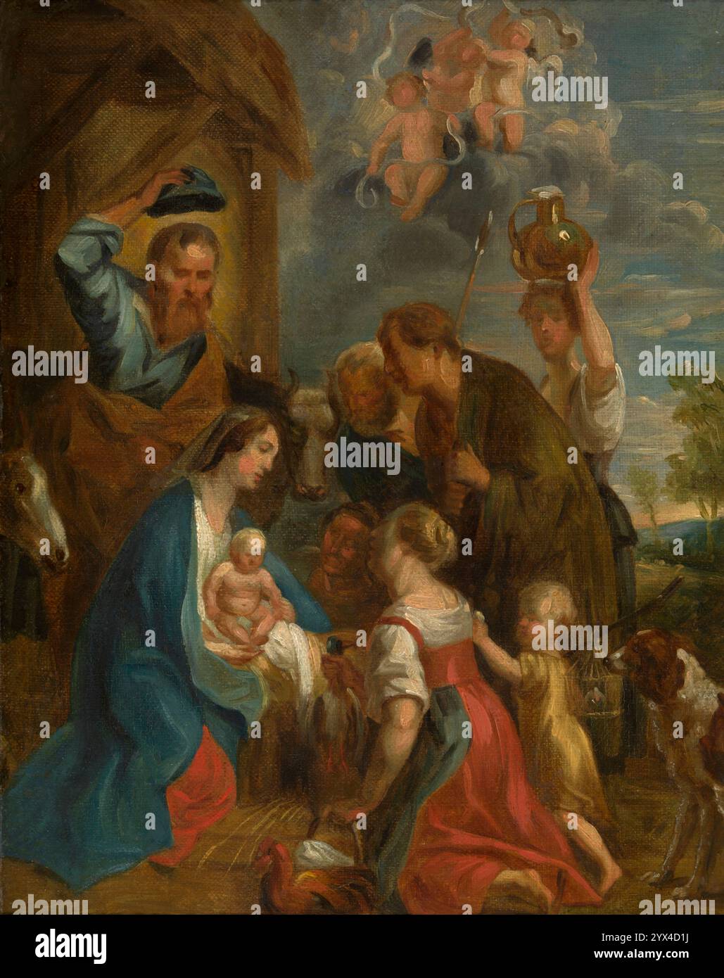 The Adoration of the Shepherds Stock Photo - Alamy