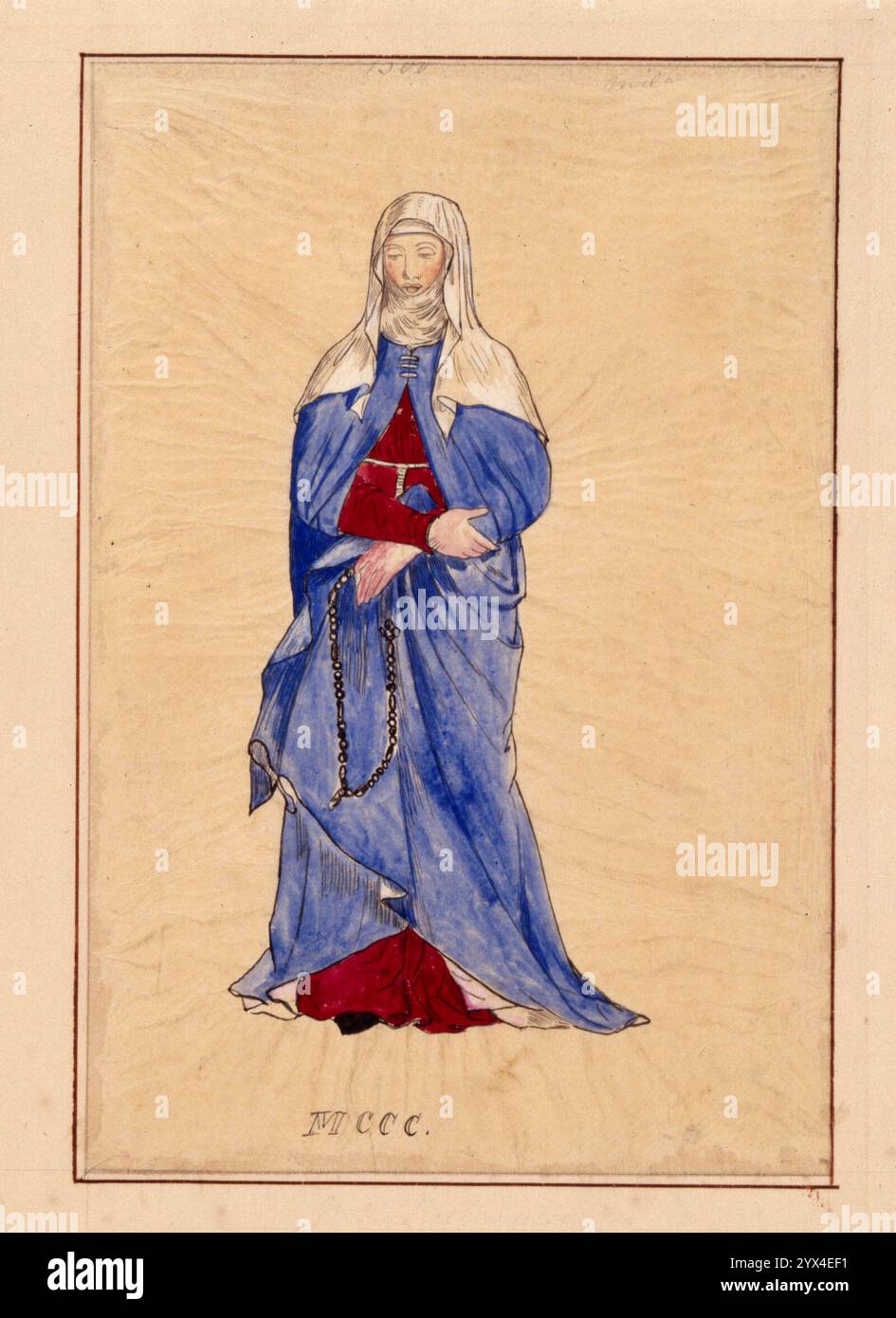 Tracing of a medieval Milanese noblewoman, pre-1849. From Camille ...