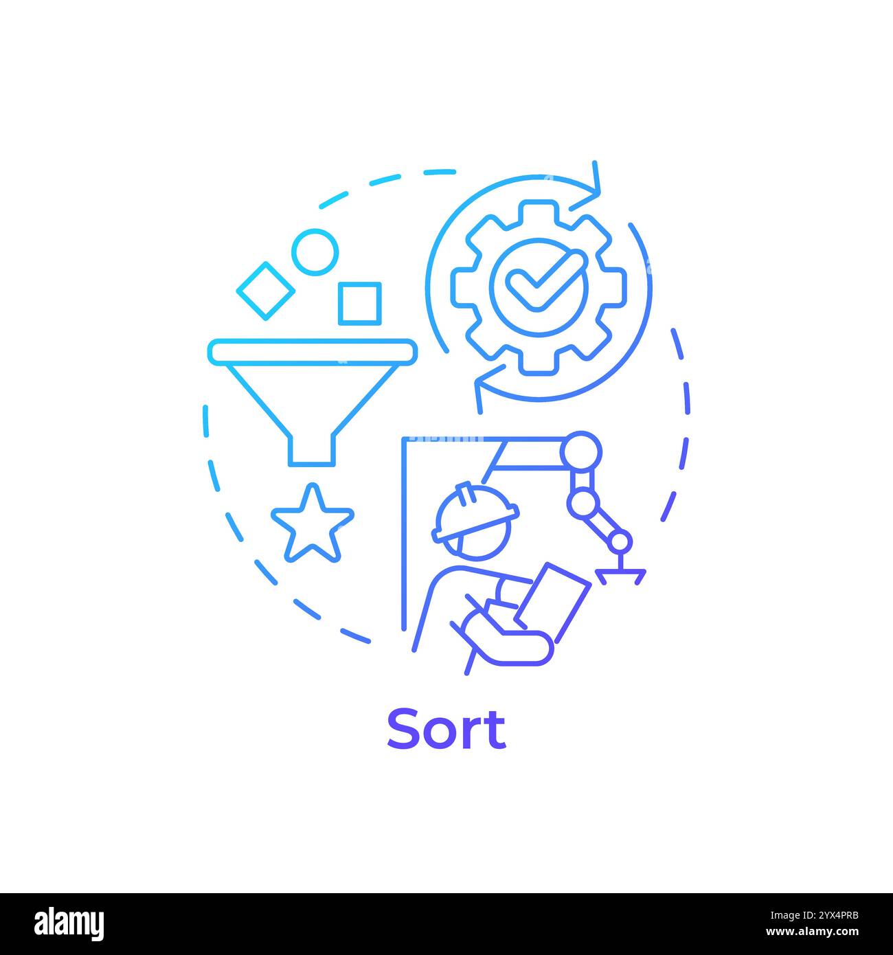 Sort blue gradient concept icon Stock Vector Image & Art - Alamy