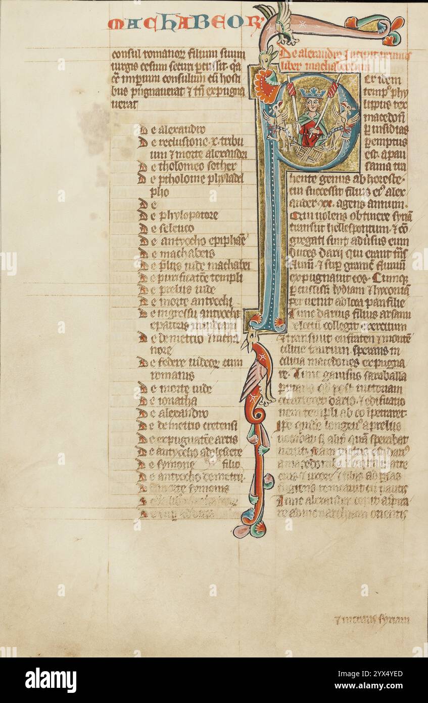 Initial P: Alexander the Great Carried Aloft by Griffins; Historia ...
