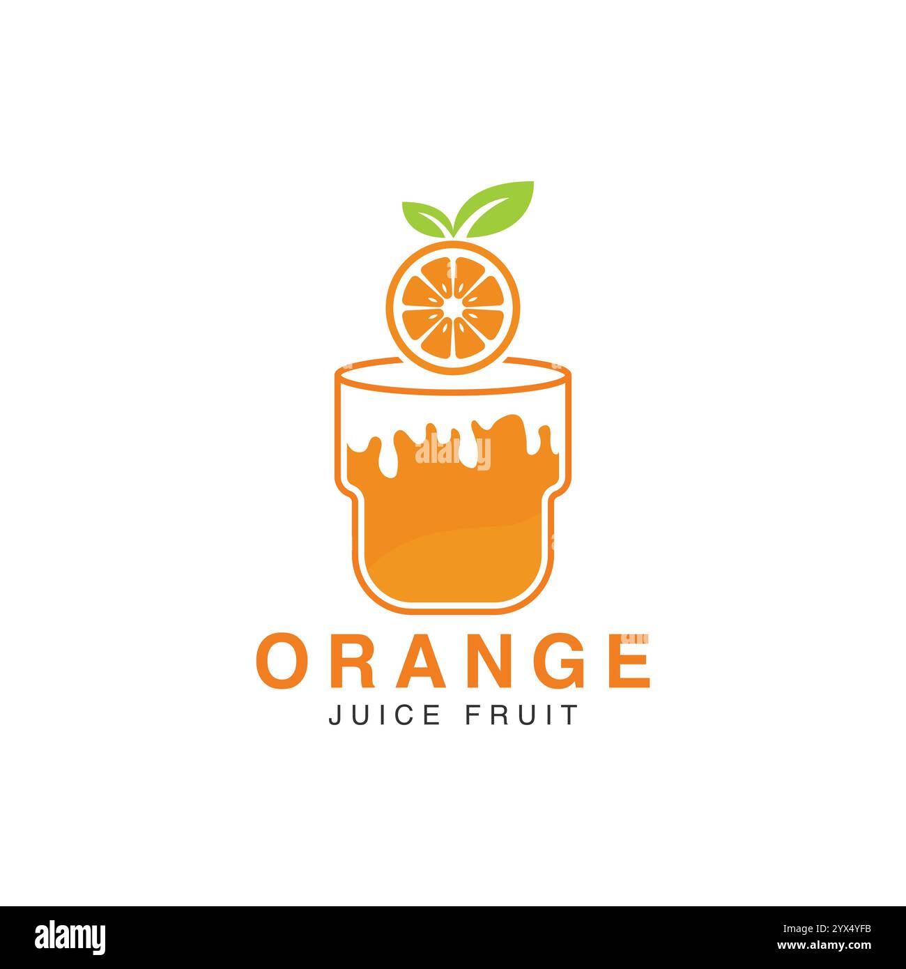 orange juice logo. Fresh drink icon logo vector Stock Vector