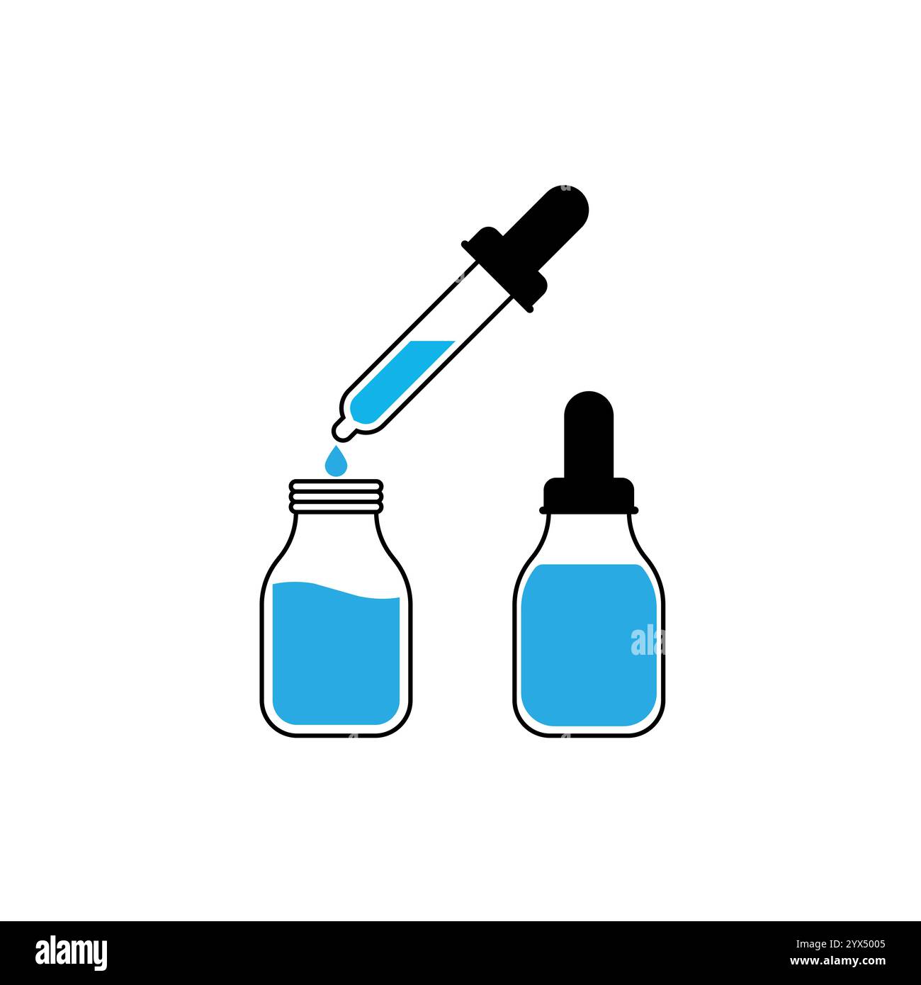 Essential oil bottle icon, Dropper bottle icon - Vector Stock Vector
