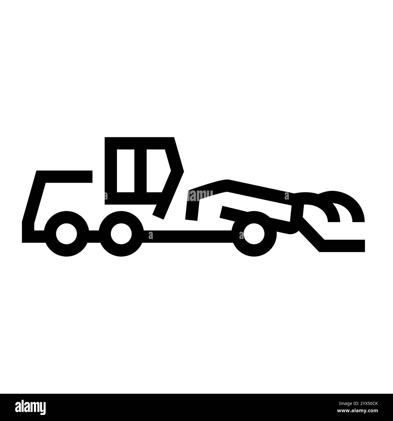 Snow Grader line black icon. Vector isolated button. Editable stroke. Stock Vector