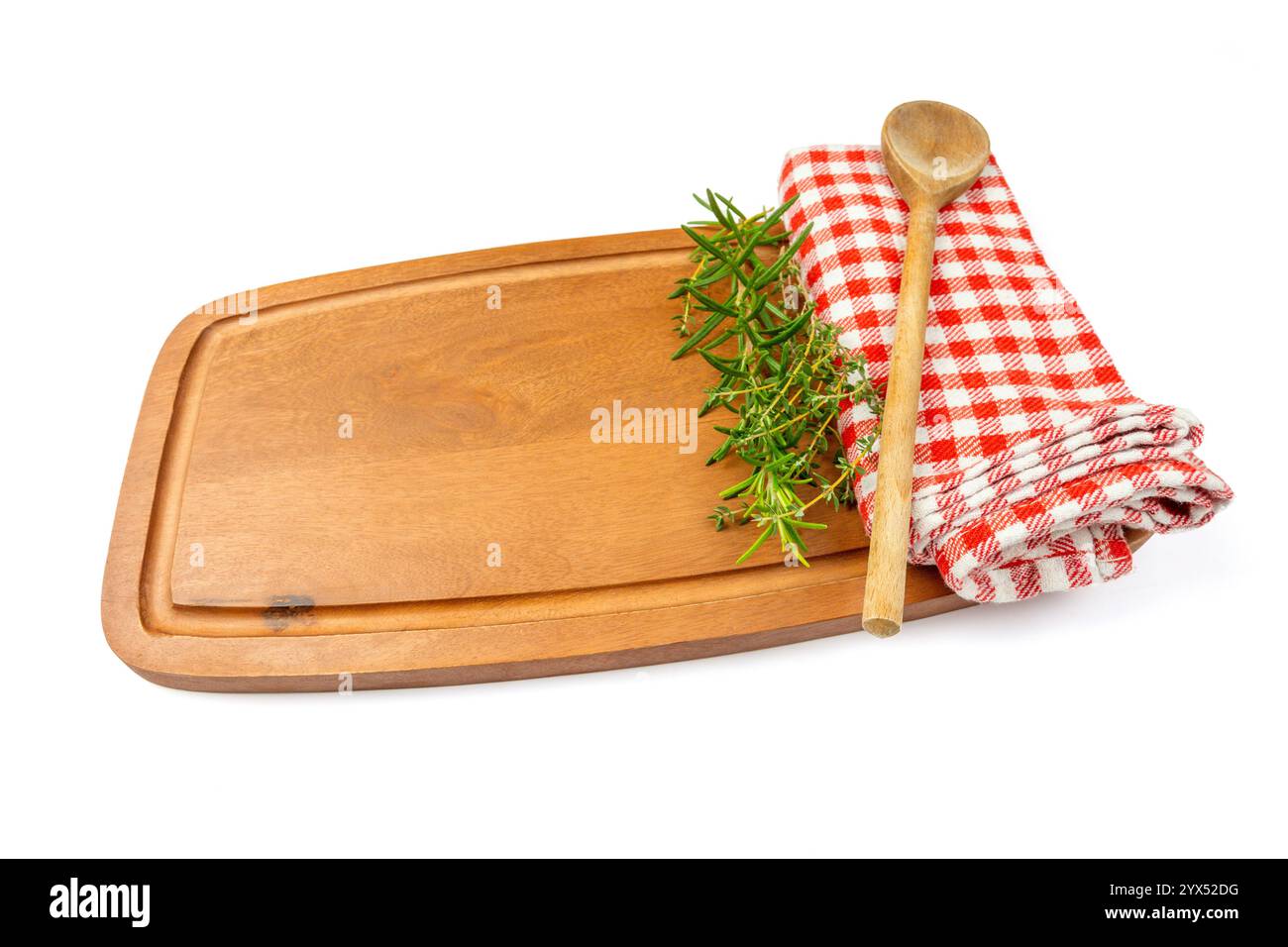 Empty kitchen board on a white background Stock Photo