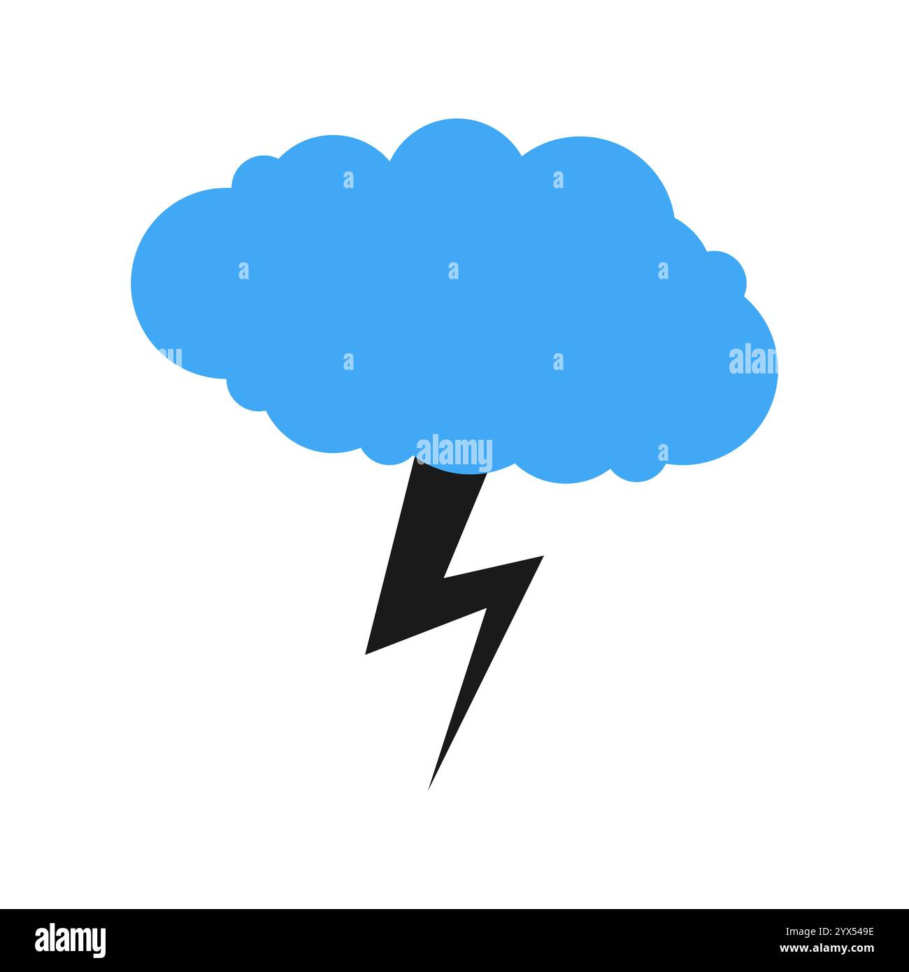 A cloud with a thunderstorm. Vector illustration Stock Vector Image ...
