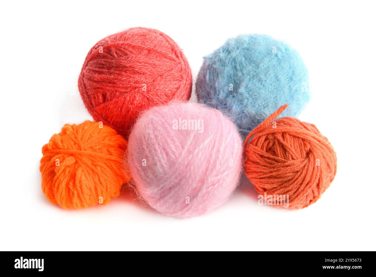 Set of balls of woolen threads isolated on white background Stock Photo ...