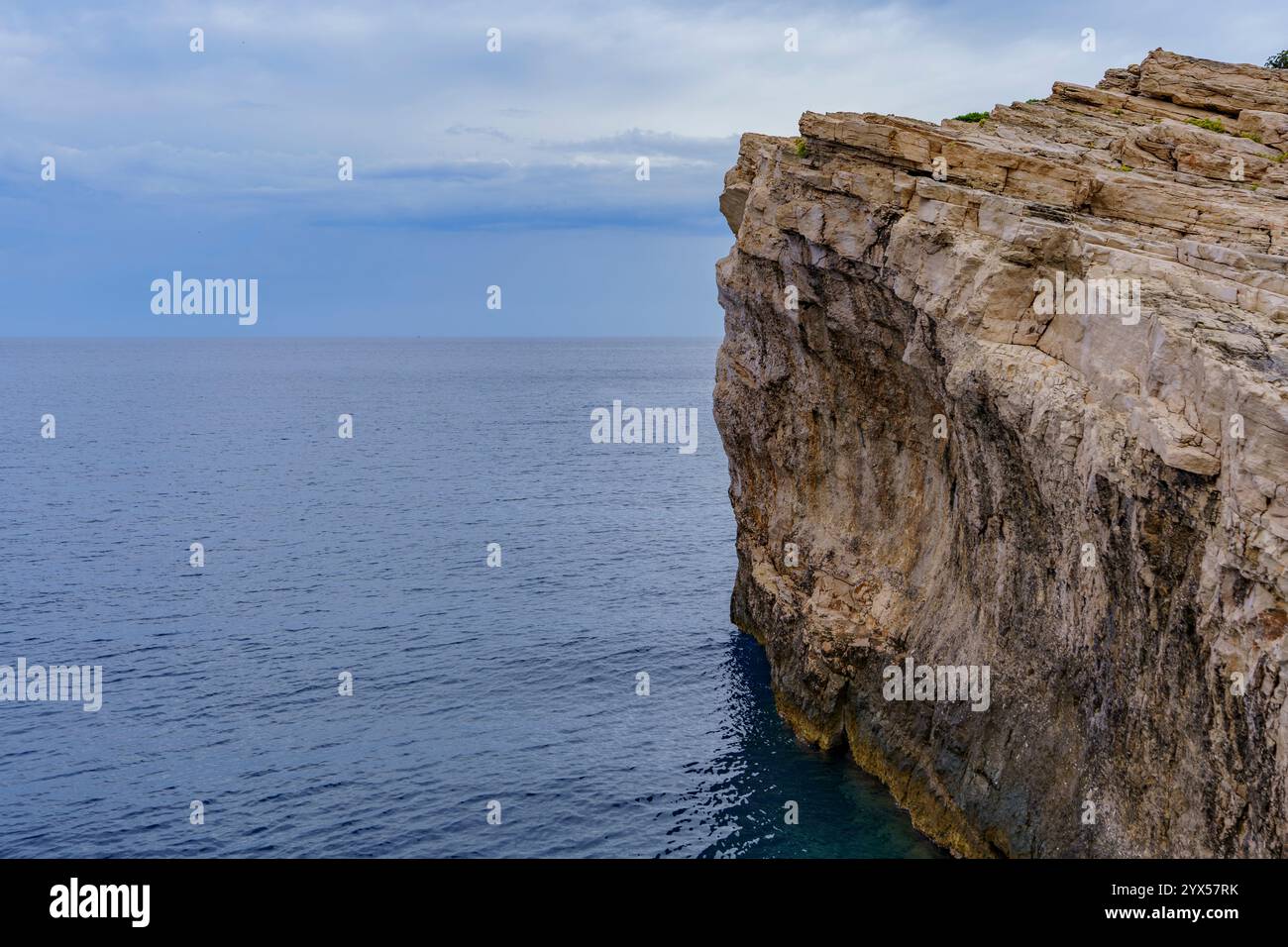 Beautiful view of the sea from the high cliffs of Telascica Nature Park Stock Photo