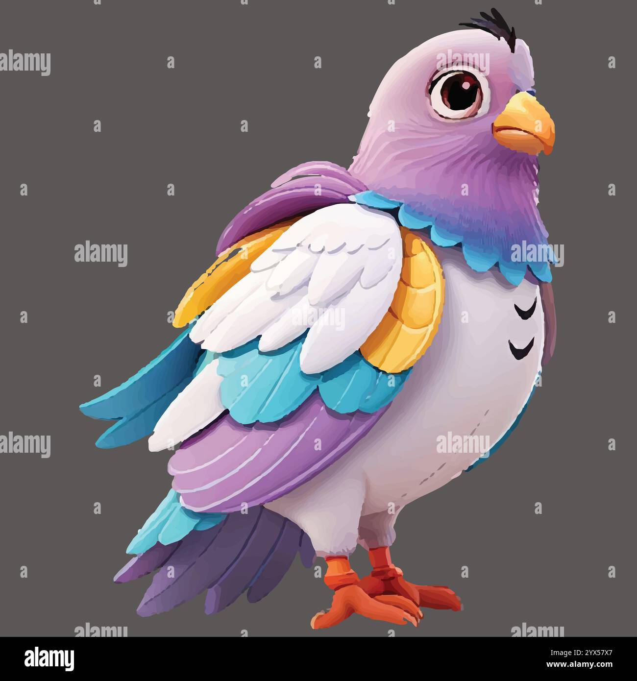 a bird pigeon vector art illustration Stock Vector