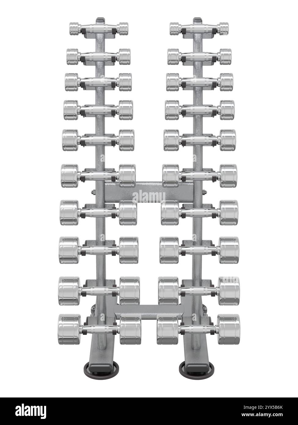 Gym Dumbbell rack, a stand for weightlifting gym equipment Stock Photo ...