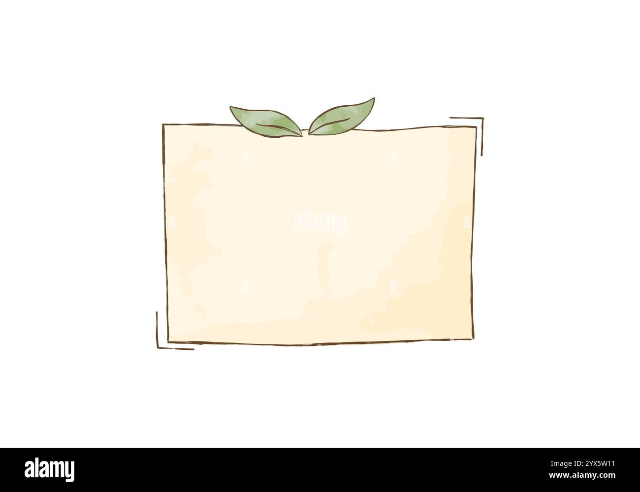 Hand drawn frame with doodle leaves, vector illustration Stock Vector ...