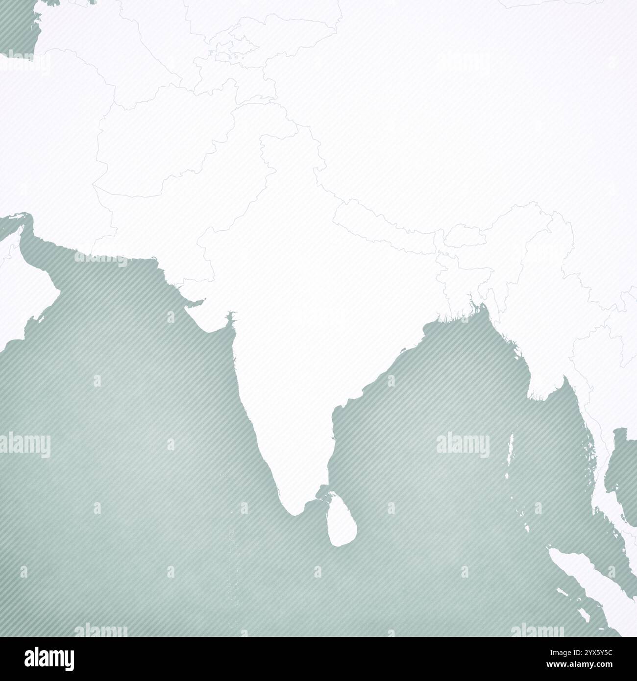 Blank Map On The Map Of South Asia With Softly Striped Vintage Blank Map On The Map Of South Asia With Softly Striped Vintage Background 2YX5Y5C 