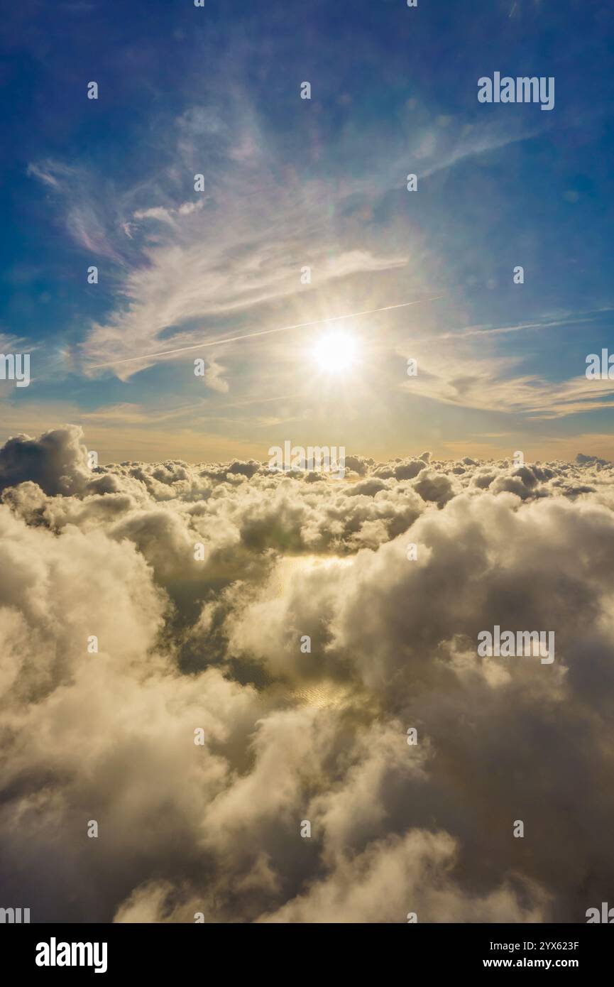 Aerial view sunrise sun shining hi-res stock photography and images - Alamy