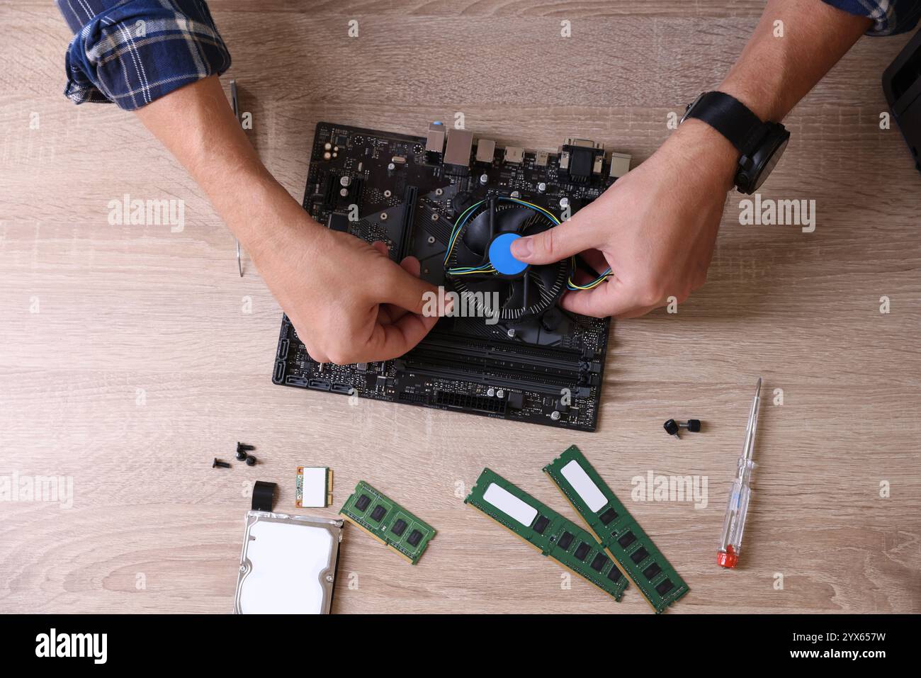 Man Installing Computer Tech system hi-res stock photography and images - Alamy