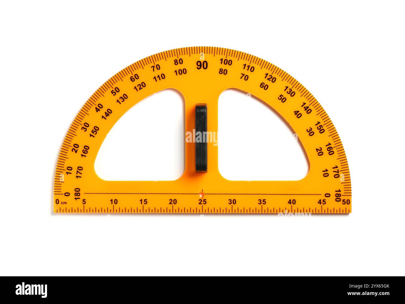 Protractor Ruler White Protractor ruler isolated on white, top view Stock Photo - Alamy