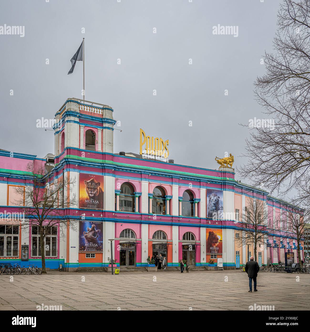 Cinema Palads in the iconic building at Vesterport, Copenhagen, December 10, 2024 Stock Photo