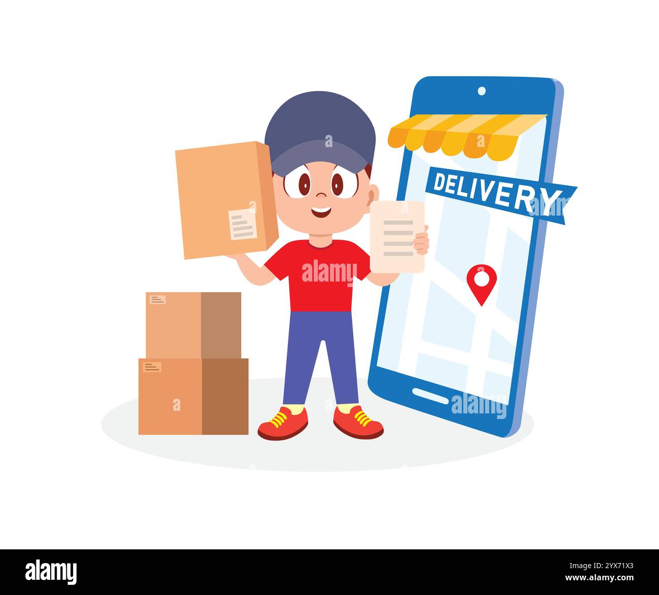 Your Package, Just a Click Away. Vector Illustration Stock Vector