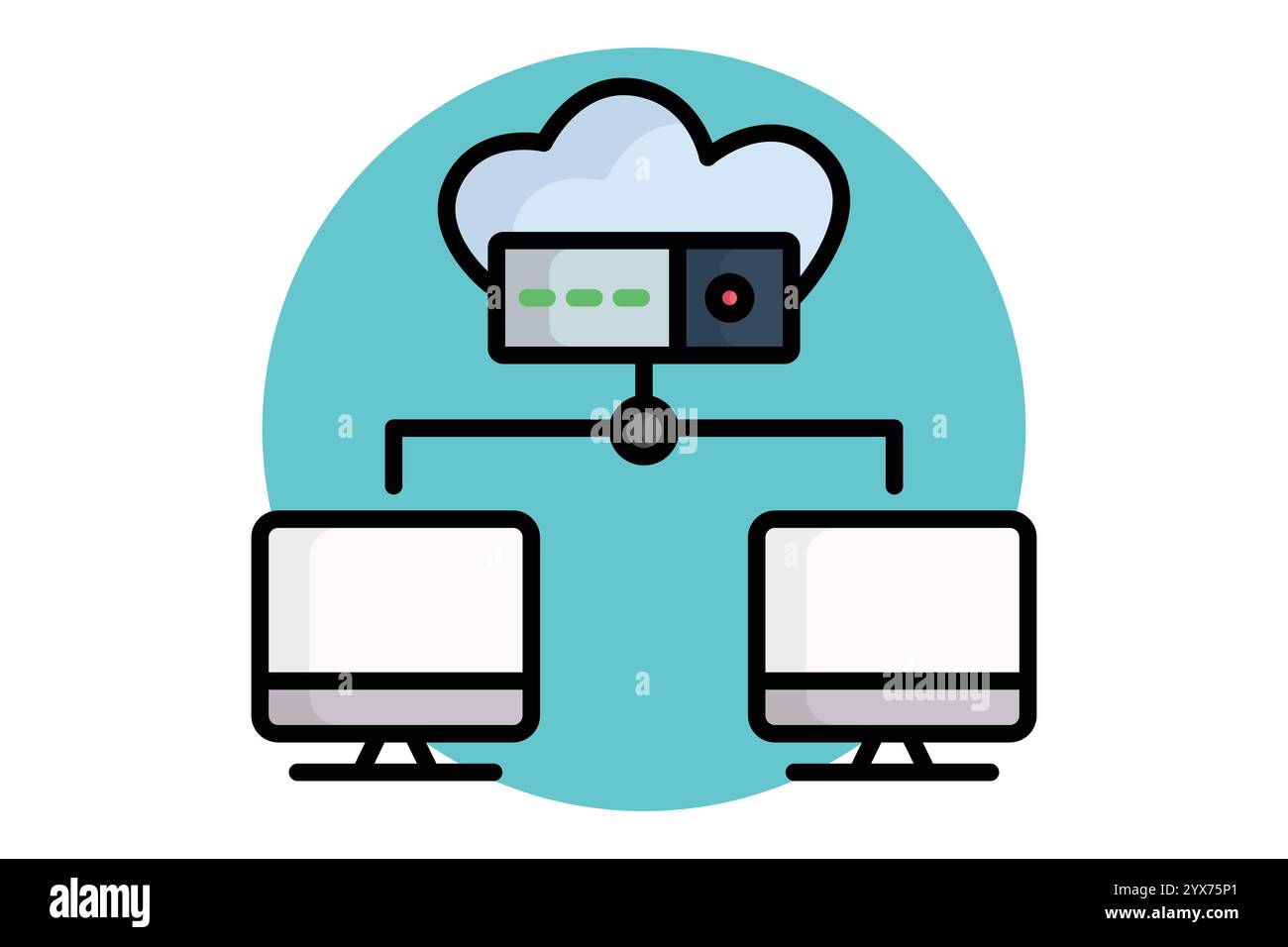Big data icon. colored outline icon style. icon related to IT. network elements vector illustration Stock Vector