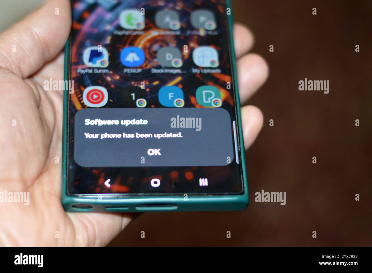 Cellular Version Update Cairo, Egypt, December 1 2024: your phone has been updated message ...