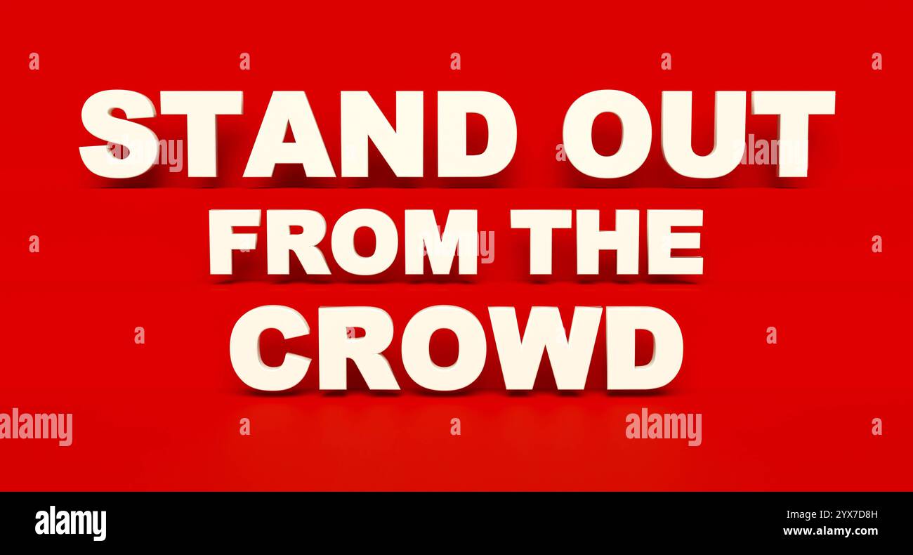 Stand out from the crowd. Stand out from the crowd. White shiny plastic ...