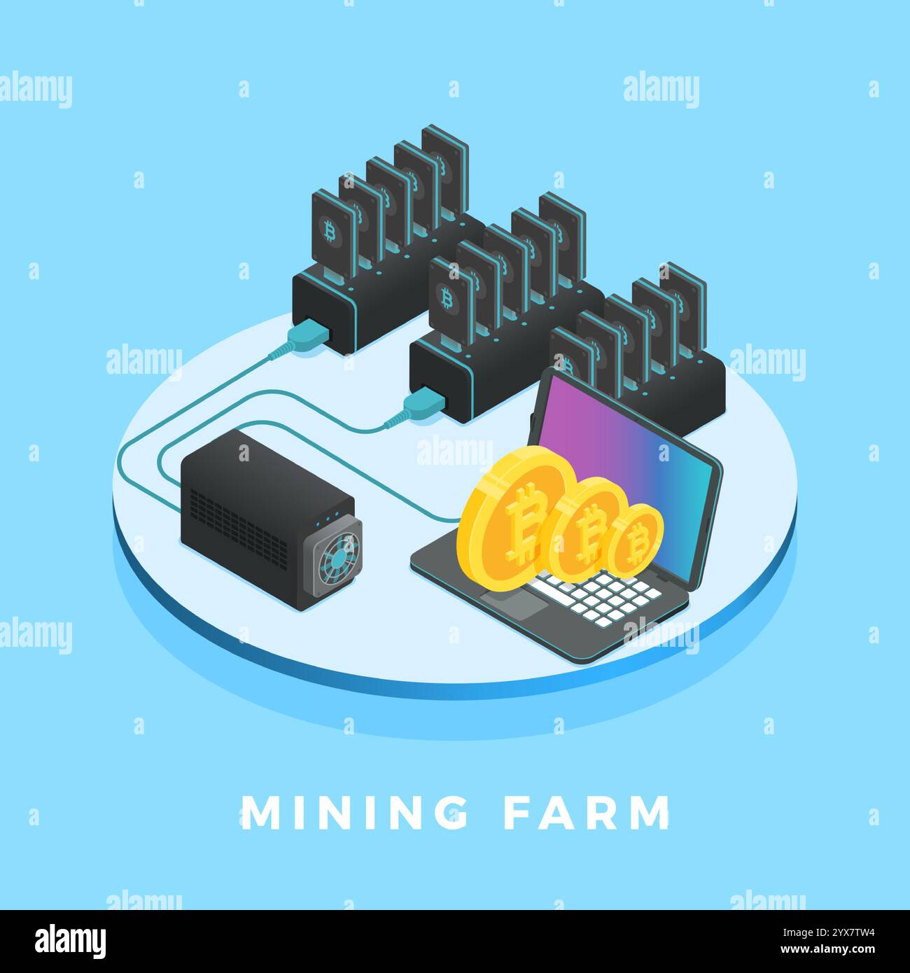 Cryptocurrency mining GPU-farm. Cryptocurrency and blockchain isometric  composition. Big data processing. Platform services for exchange and sale  Stock Vector Image & Art - Alamy