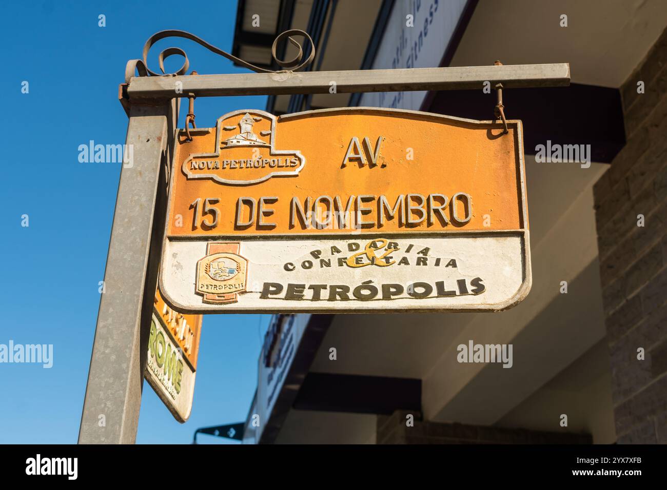 Nova Petropolis, Brazil - November 10th 2024: Av. 15 de Novembro street ...