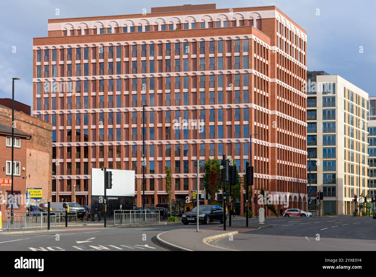 The Poplin apartment block.  Oldham Road, New Cross, Manchester, England, UK. Tim Groom Architects 2023. Stock Photo