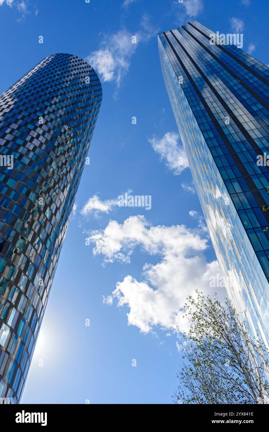 The Three60 and The Blade apartment blocks, Crown Street, Manchester, England, UK Stock Photo