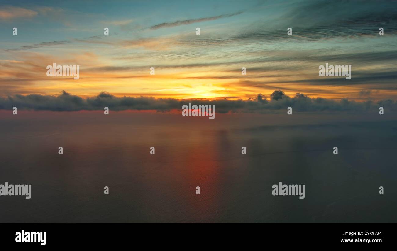 Flying above sea surface sunset hi-res stock photography and images - Alamy