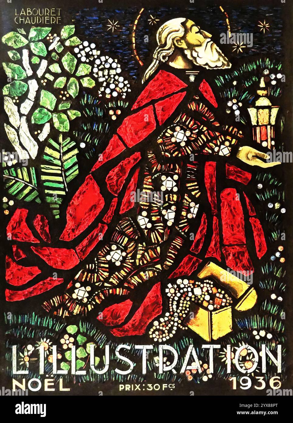 1936 L' Illustration Decembre 5, Noel French Magazine cover - Christmas, New Year Stock Photo