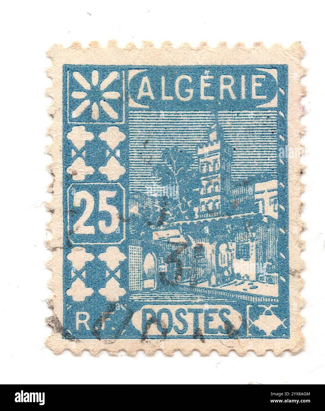 A vintage postage stamp from Algeria isolated on a white background ...