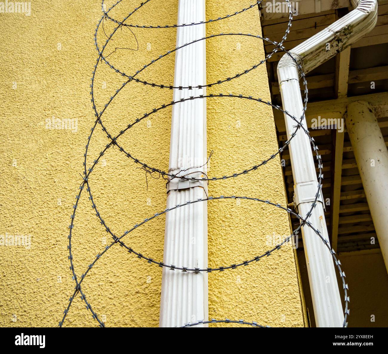 Barbed wire on roof hi-res stock photography and images - Alamy