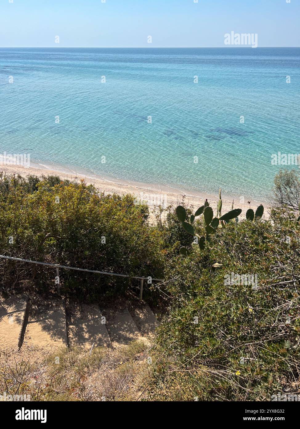 blue lagoons and landscape of the north greece - Smartphone Captured Stock Image