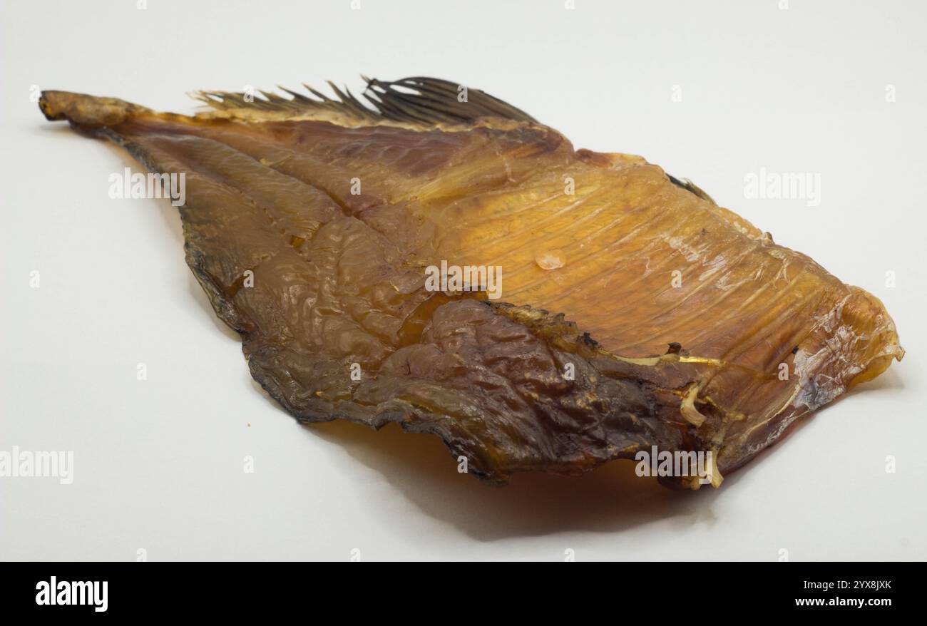 fresh fish on a white background, Dried bream fillet. Stock Photo