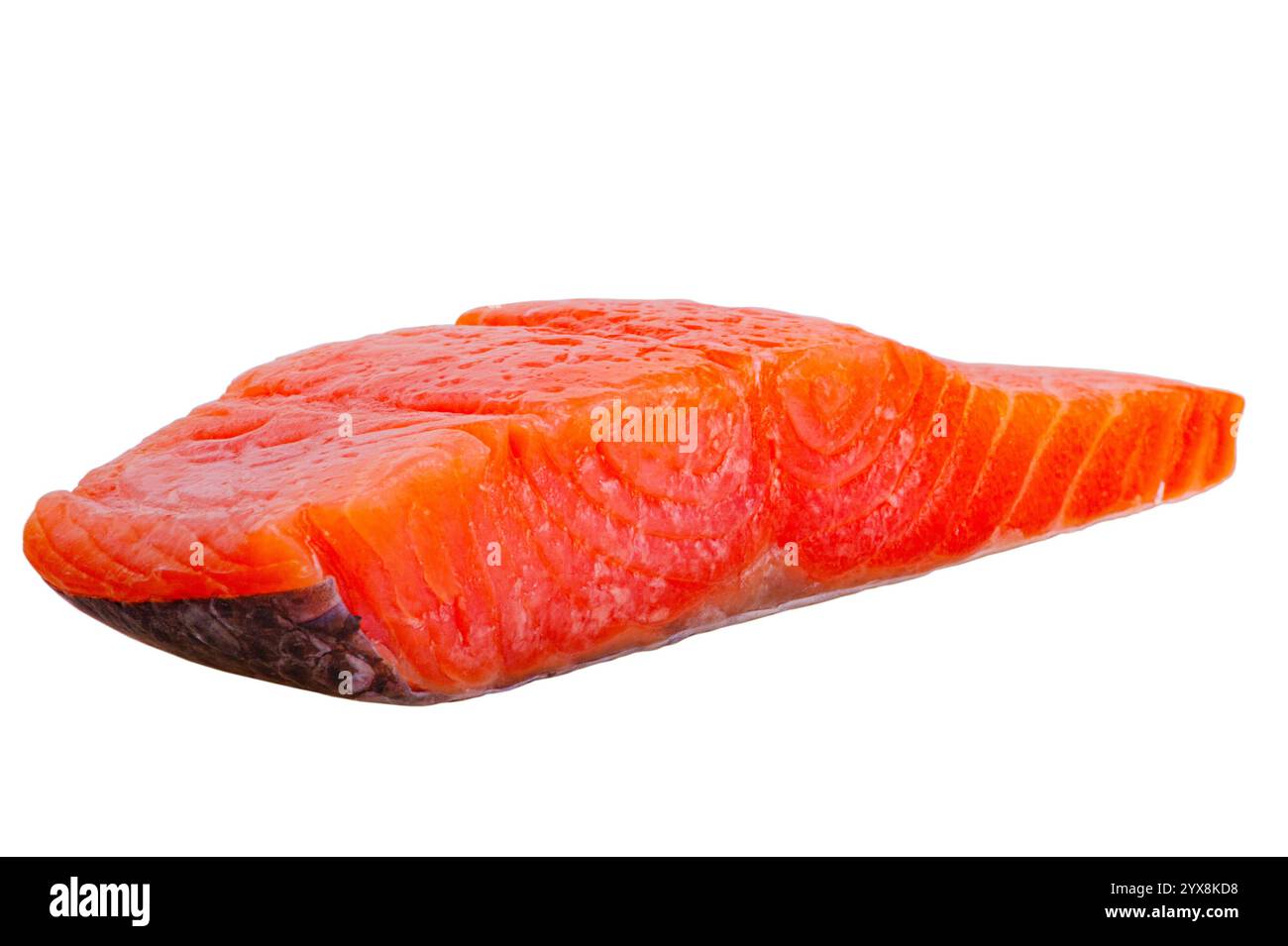 Lightly salted red salmon fish isolate on a white background Stock ...