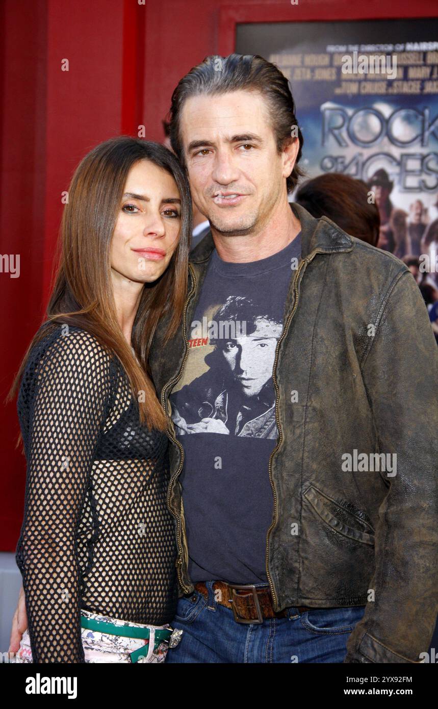 HOLLYWOOD, CA - JUNE 08, 2012: Tharita Catulle and Dermot Mulroney at the Los Angeles premiere of 'Rock of Ages' held at the Grauman's Chinese Theatre in Hollywood, USA on June 8, 2012. Stock Photo