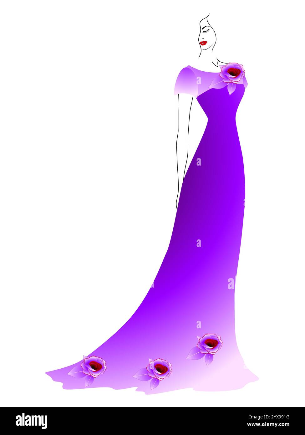 White purple dress Stock Vector Images - Alamy
