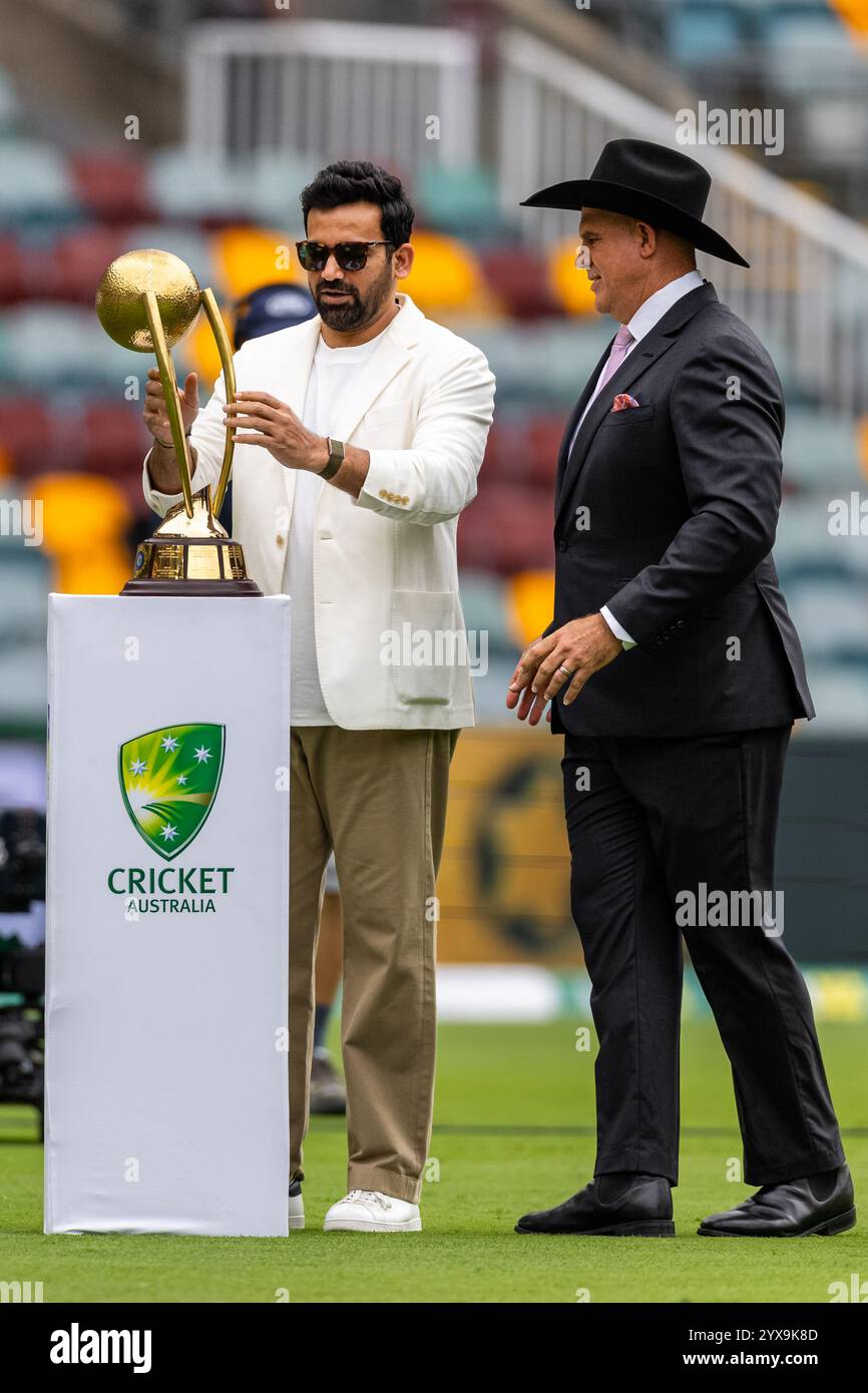 Brisbane, Australia, 14 December, 2024. Indian cricket legend Zaheer ...