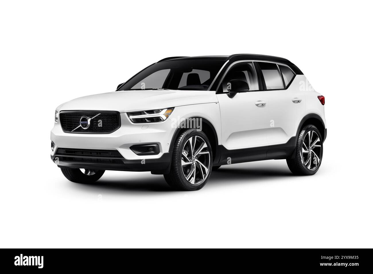 White 2019 Volvo XC40 T5 AWD R-Design Luxury car SUV isolated on white ...