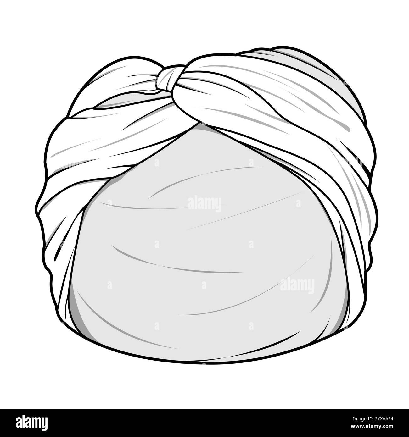 Ladies turban technical illustration vector mockup template. Stock Vector