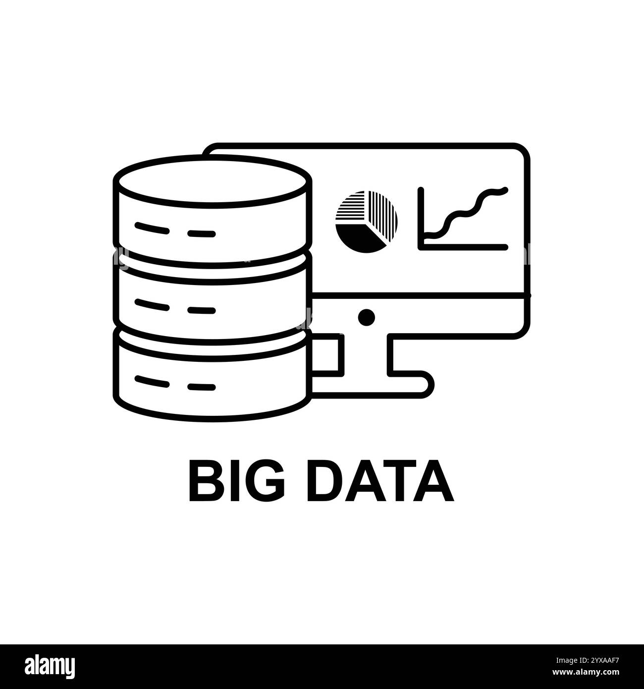 Big data framework line icon concept. Big data framework vector linear ...