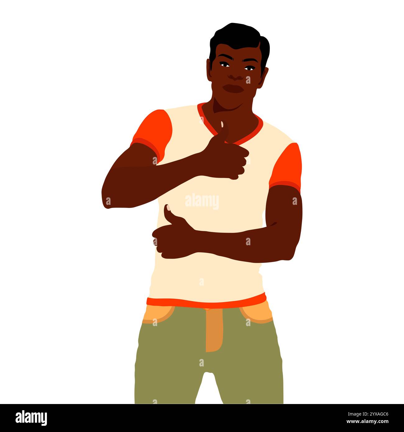 Afro black man in elegant art style vector Stock Photo - Alamy