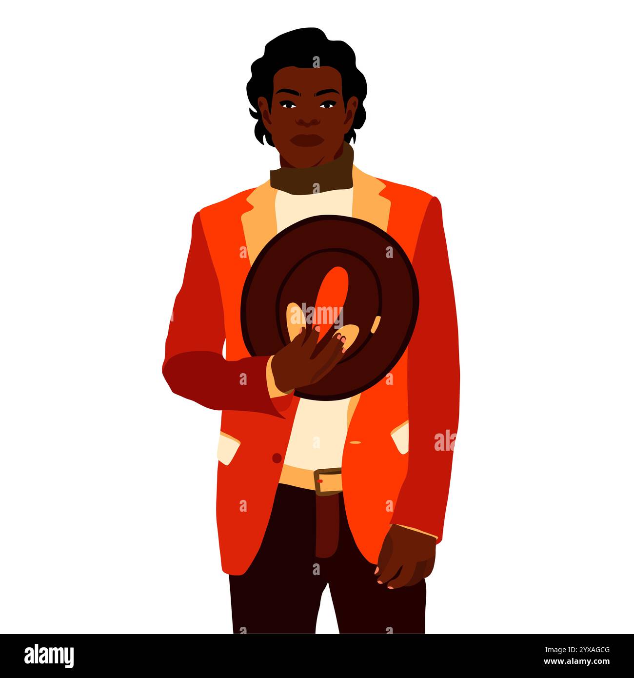 Handsome black man in elegant art style vector Stock Photo - Alamy