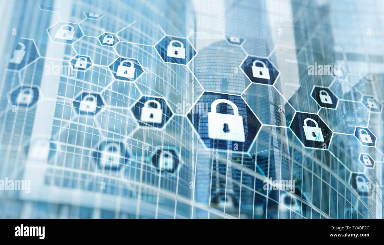 Cybersecurity concept. Data protection universal background Stock Photo